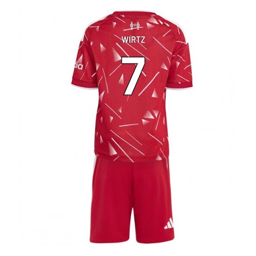 Stroje piłkarskie Liverpool Florian Wirtz #7 Koszulka Podstawowej dla dzieci 2026-27 Krótki Rękaw (+ szorty)